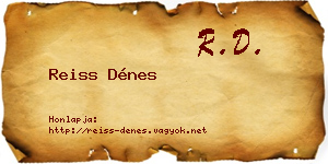 Reiss Dénes névjegykártya